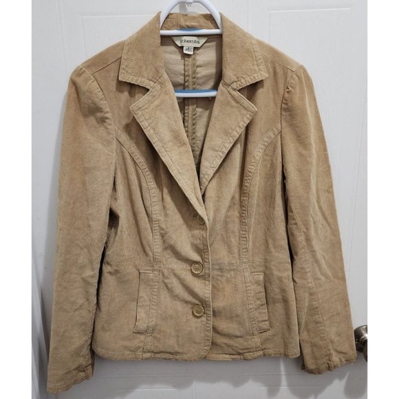 St. John's Bay Jackets & Blazers - St. John's Bay Womens Corduroy 3-Button Blazer Jacket Pocket Cotton Stretch Sz S